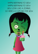 Image of "Zombie Cupcake" greeting card
