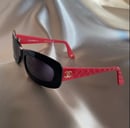 Image 1 of Chanel Red & Black Quilted Sunglasses 