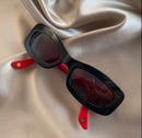 Image 2 of Chanel Red & Black Quilted Sunglasses 