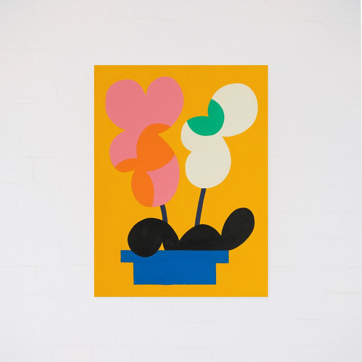 'Yellow Mickebana' Acrylic on canvas 2021 | Micke Lindebergh