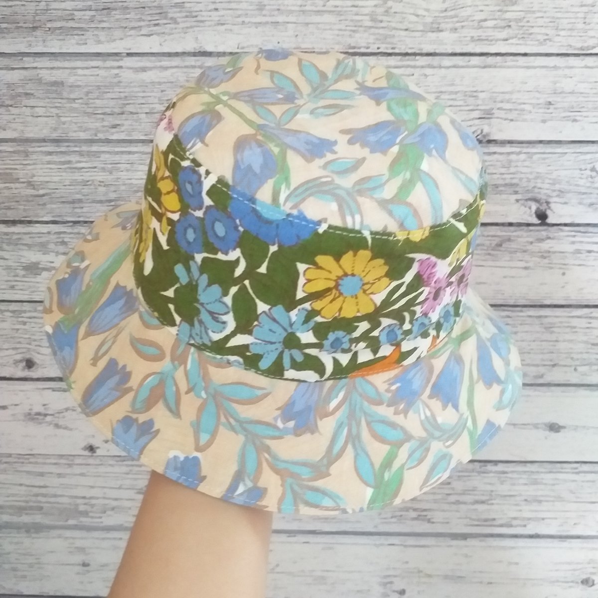 Image of Reversible Bucket Hat- Vintage Floral Patchwork 