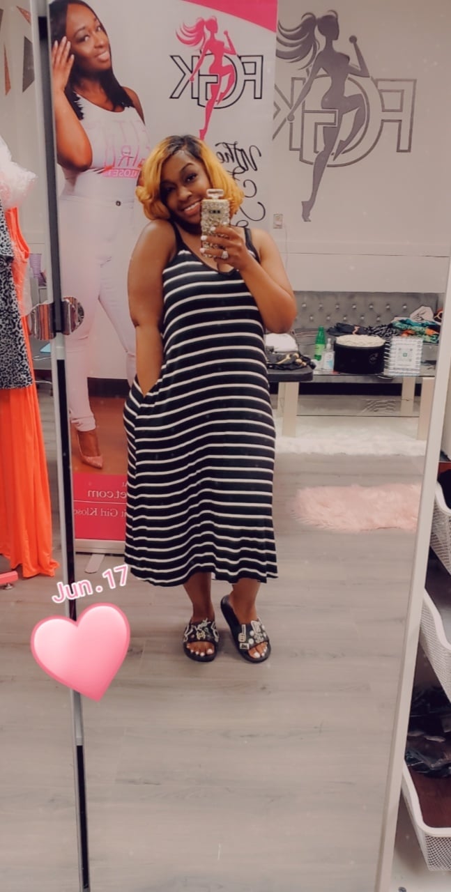 Image of Black/ white stripe sundress 