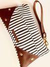 B&W stripes wristlet 