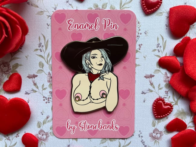 Sexy Game Cow Girl Pin