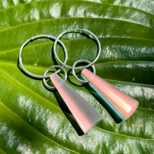 Image of Rose Gold Shift Pillars on 1” Hoops 