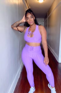 Image 4 of “At the Gym “ lavender 2pc yoga set