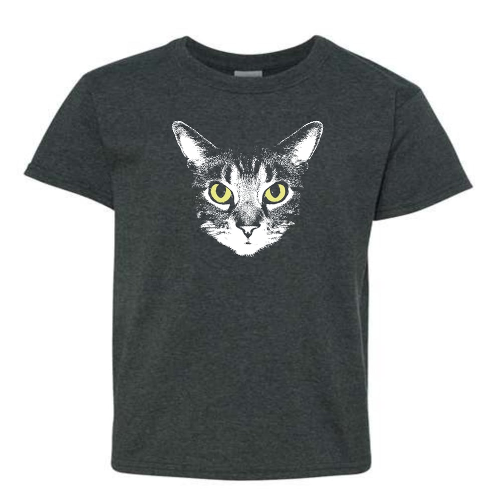 Image of EDIFICE CAT WITH THE GOLD IN HIS EYE  DARK HEATHER SHORT SLEEVE S-XXL