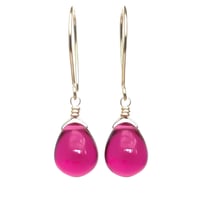 Image 1 of Berry glass drop earrings