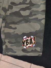 Image 1 of Green camo (YBA) shorts