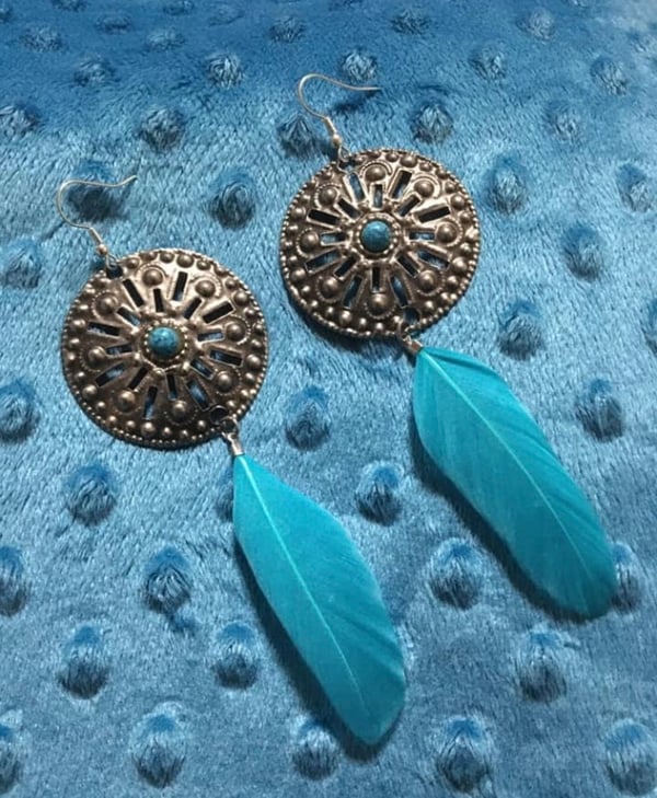 Image of Boho feather earrings 