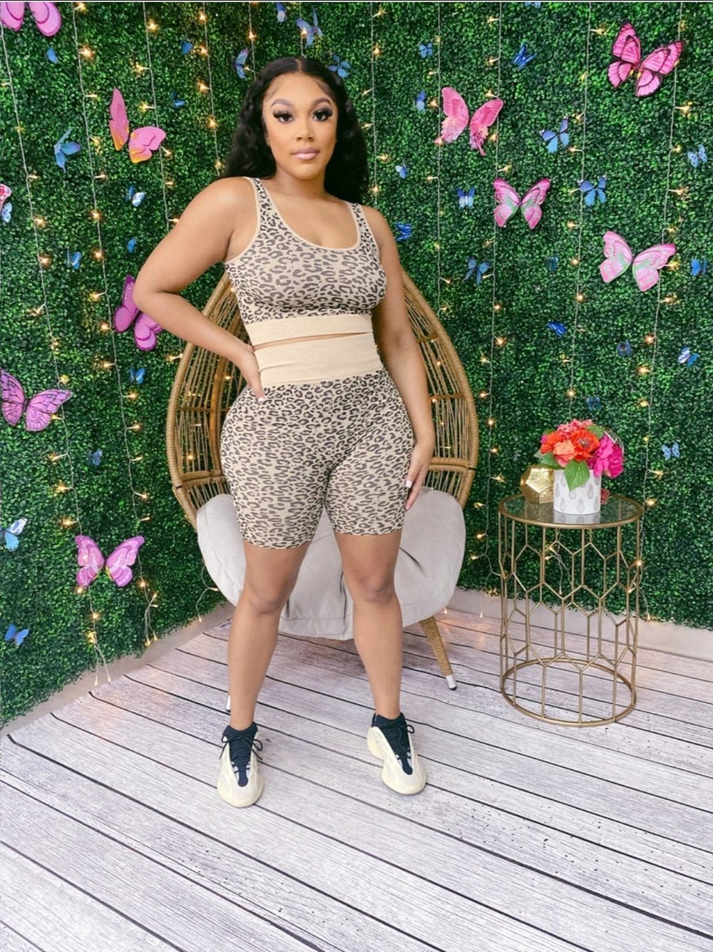 Seamless Leopard Bra & Shorts Set