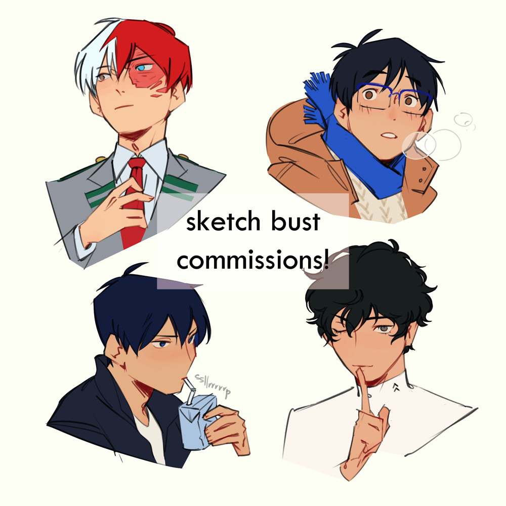 Image of [COMM] coloured sketch busts
