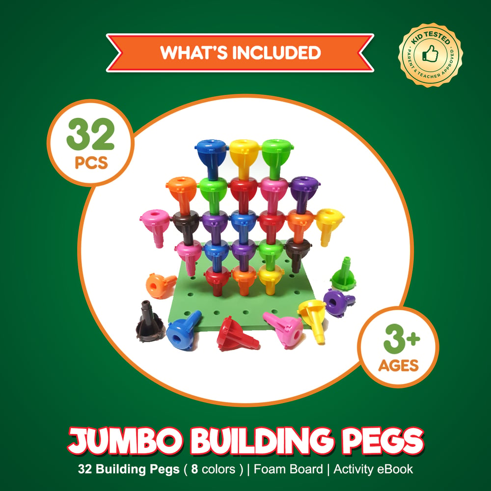 Jumbo Lacing Shapes Pegboard Game Set / Kids Korner Toys