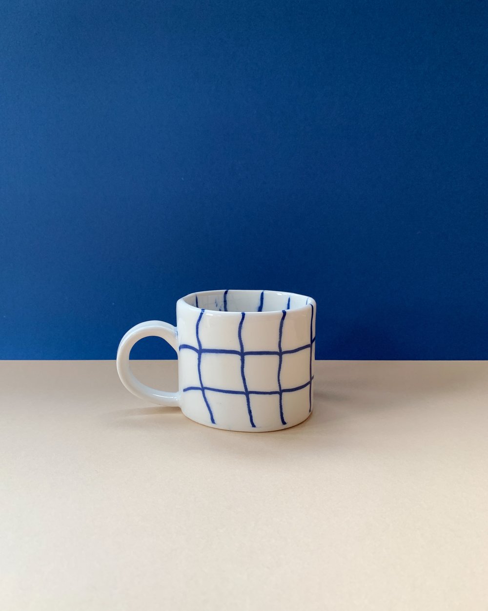 Image of Cobalt Grid Espresso Mug
