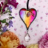 Iridescent Red Stained Glass Heart