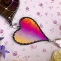Pink and Red Iridescent Heart Chain 