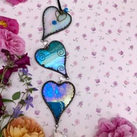 Image 1 of Iridescent Blue Heart Chain