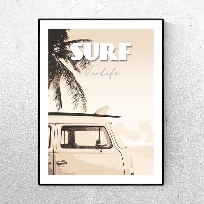 Affiche SURF Vanlife - 2 versions