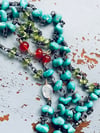 Campitos mine turquoise and peridot necklace