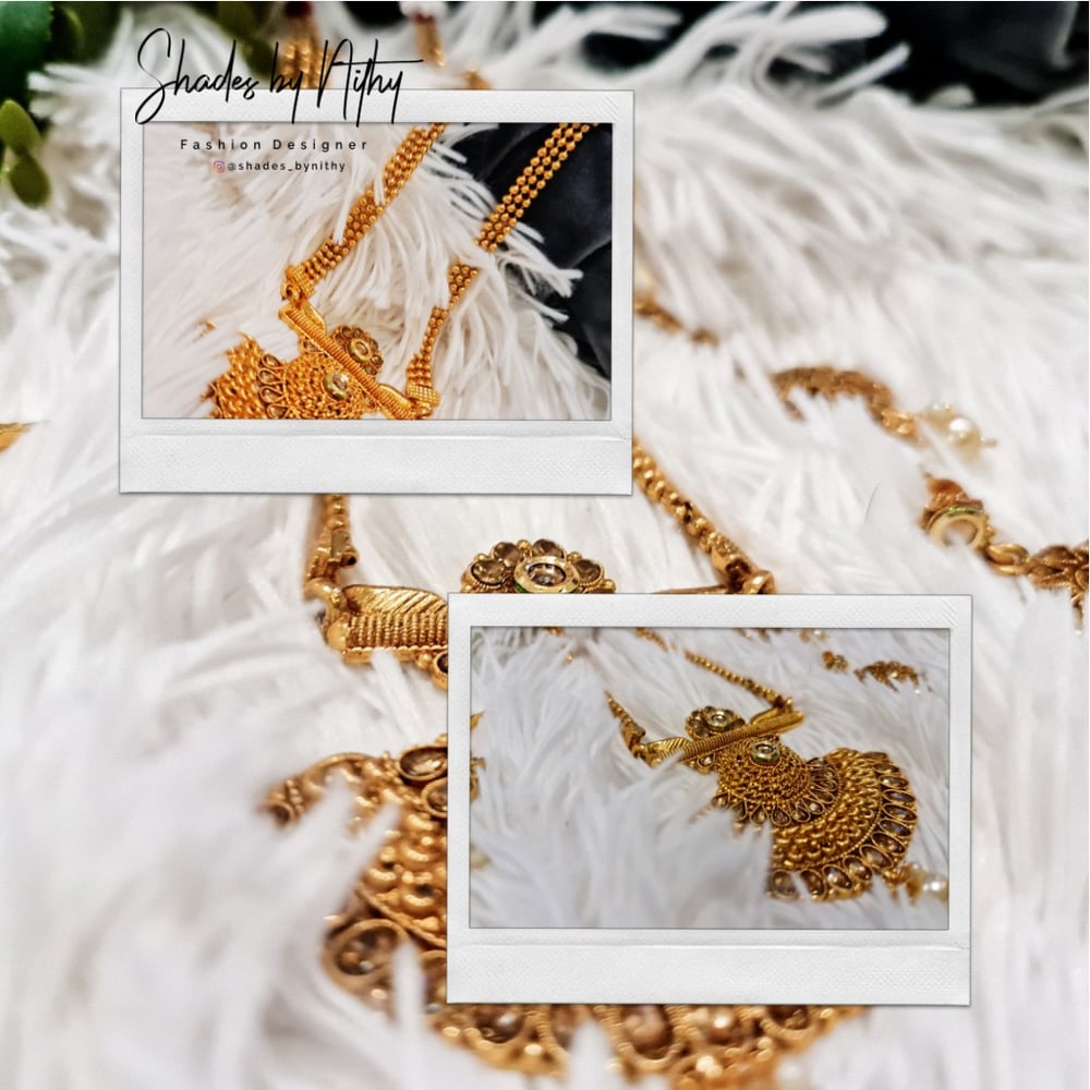 Image of TRADITIONAL LONG CHAIN WITH EARING AND TIKKA 