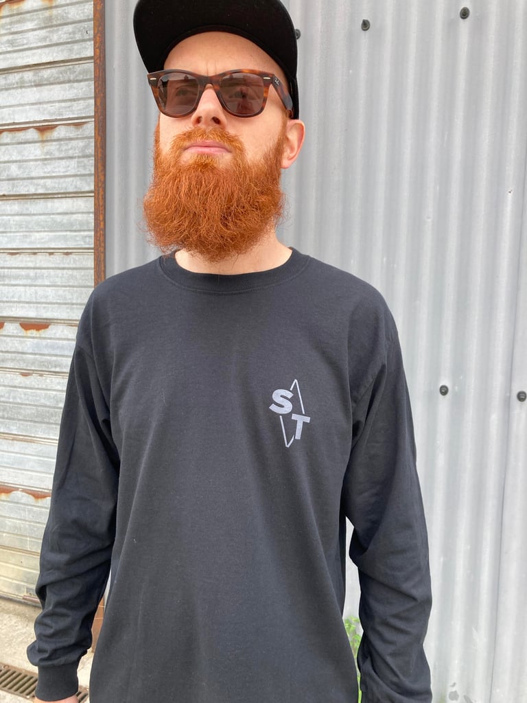 "Original Logo Long Sleeve tee" Black/grey Image 2