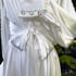 White Pearl "Beverly" Dressing Gown w/ Crystal Button Cuffs Image 4