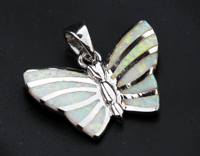 Image 2 of Lab Opal Butterfly Pendant