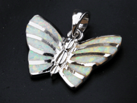 Image 1 of Lab Opal Butterfly Pendant