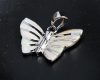 Image 3 of Lab Opal Butterfly Pendant