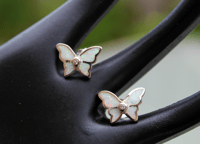 Image 1 of Lab Opal Butterfly Earrings