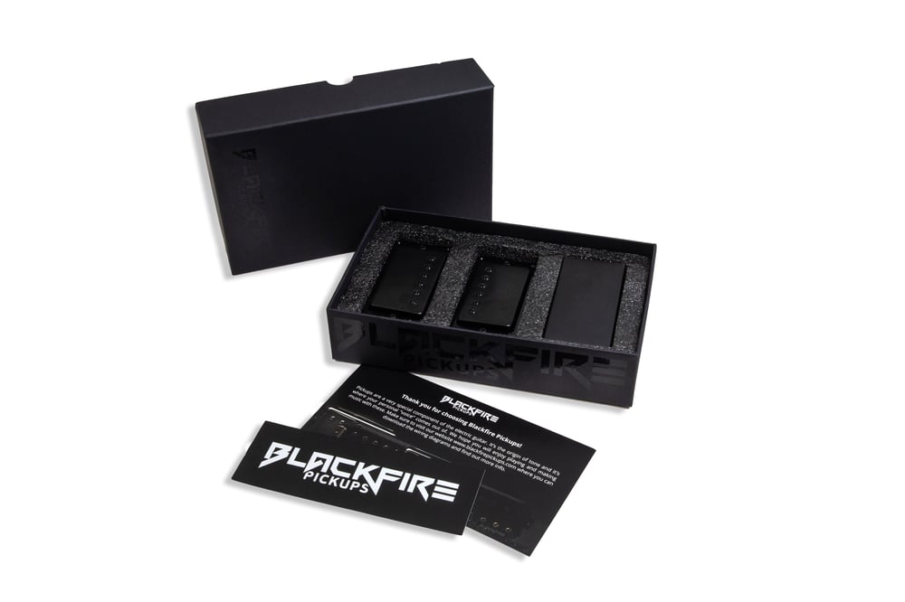 Blackfire Proteus pickup set SIGNED (Black Satin covers)