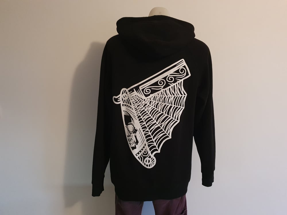 Image of Chop The Rona Zip Hood (Black / White)