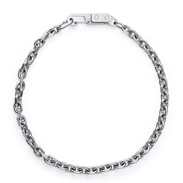 Image of DRILLING LAB - Anonymous Chain Necklace (Matte Silver)
