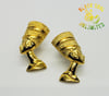 Egyptian Queen Nefertiti Stud Earrings (Gold and Silver)