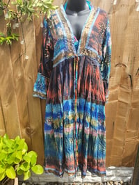 Image 2 of Jewelled dress/kaftan rust blues
