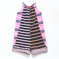 Image 4 of superstripe navy pink courtneycourtney 8/10 romper playsuit adjustable tie back shorts short stripe