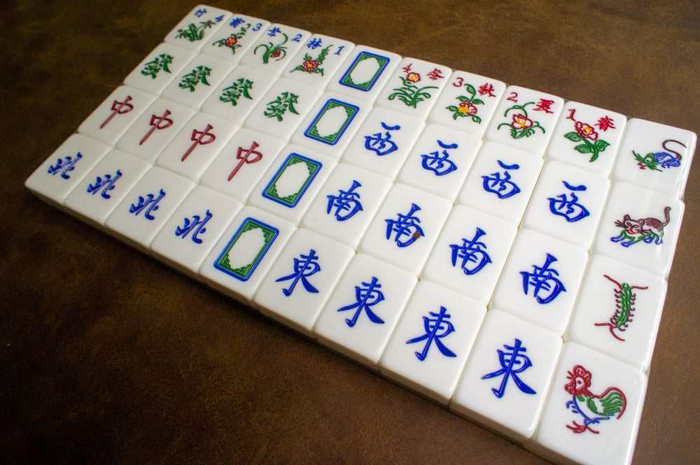 Image of A2 Crystal Gold Mahjong Set