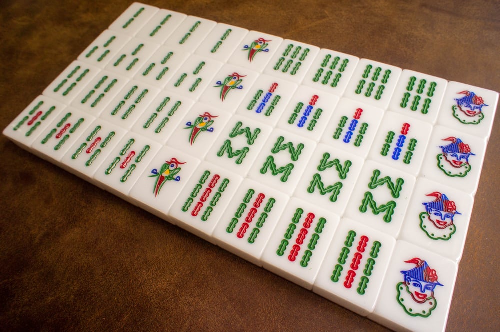 Image of A2 Metallic Stone Brown Mahjong Set 
