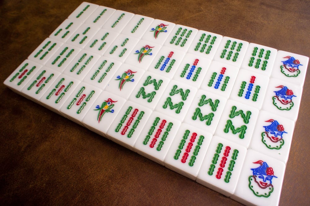 Image of A2 Metallic Green Mahjong Set