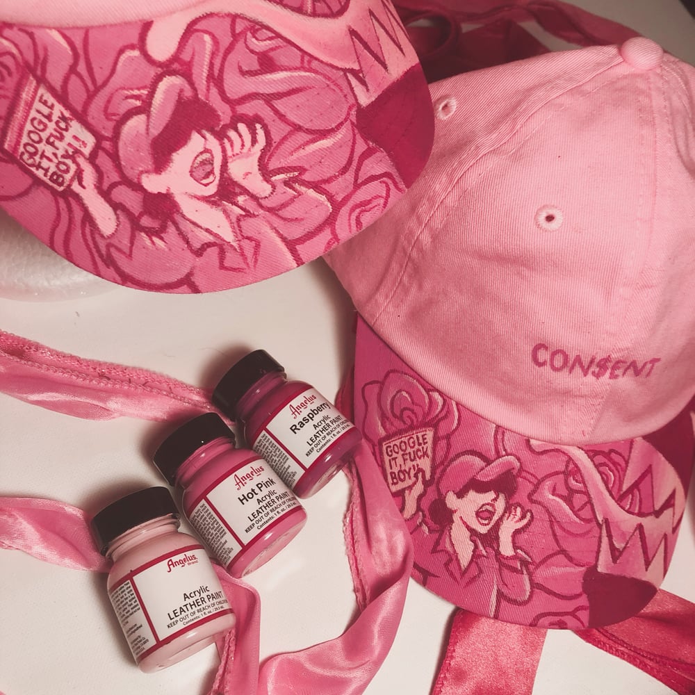 Image of Hand-Painted Consent Dad Hat