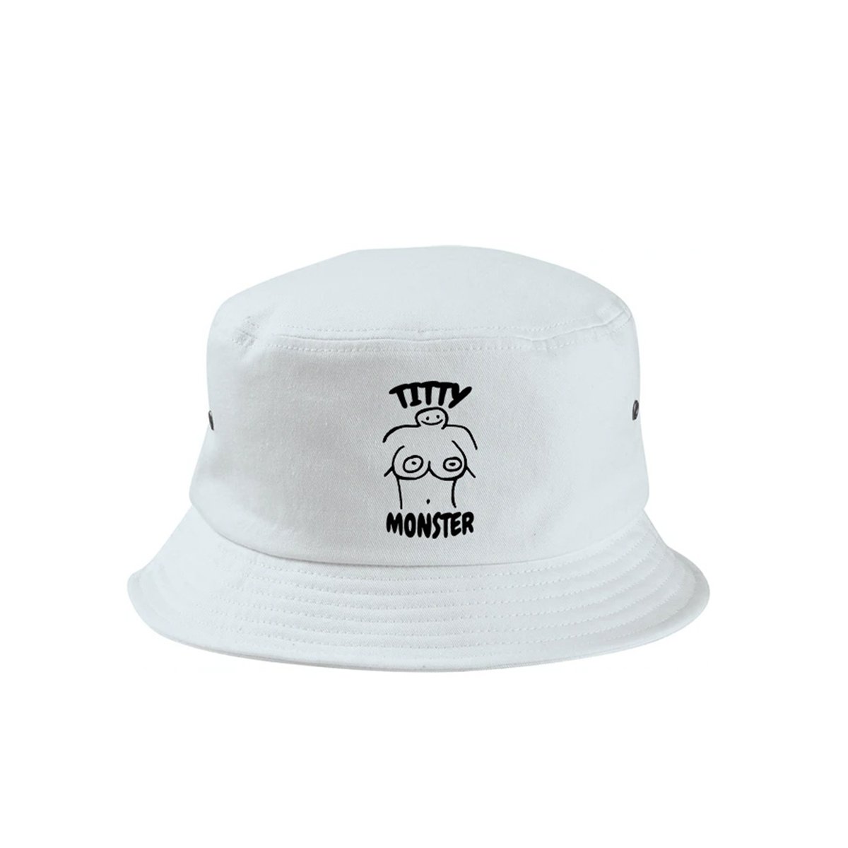 WHITE TITTY MONSTER BUCKET HAT | TittyMonsterInc