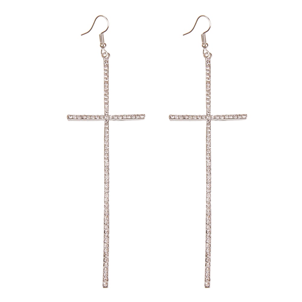 Image of   Cross Drop Earrings