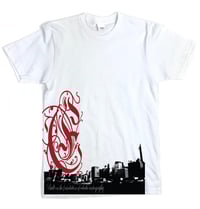 Image 1 of EDIFICE CLOTHING ELECTRIC CITIY 2 COLOR SCREEN PRINT ON WHITE SHORT SLEEVE M-XXL