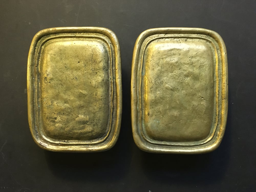 Image of Pair of Large Door Handles of Cast Brass
