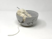 Image 4 of White glazed Sheep Decorated String Bowl 