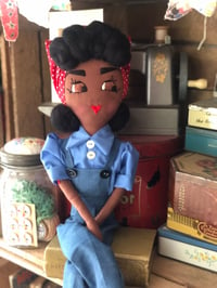 Image 3 of Rosie the Riveter 1940s style Rag Doll