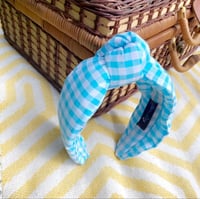 Image 1 of Baby Blue Gingham Hairband 