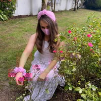 Image 2 of Pink Gingham Mask & Scrunchie Set 