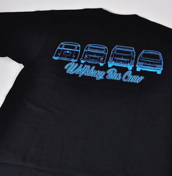 Image of  WBC 2021 Black T-Shirt with Electric Blue Chest and Extra Large Shoulder Print