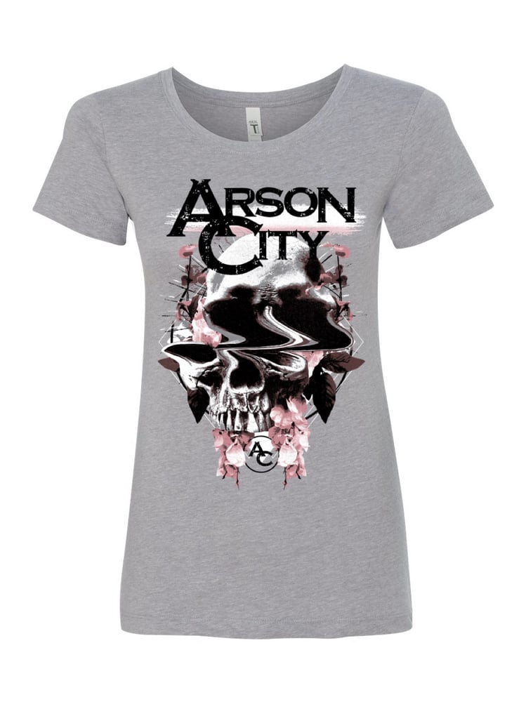 Image of Women's Arson City Blurry Skull T-shirt